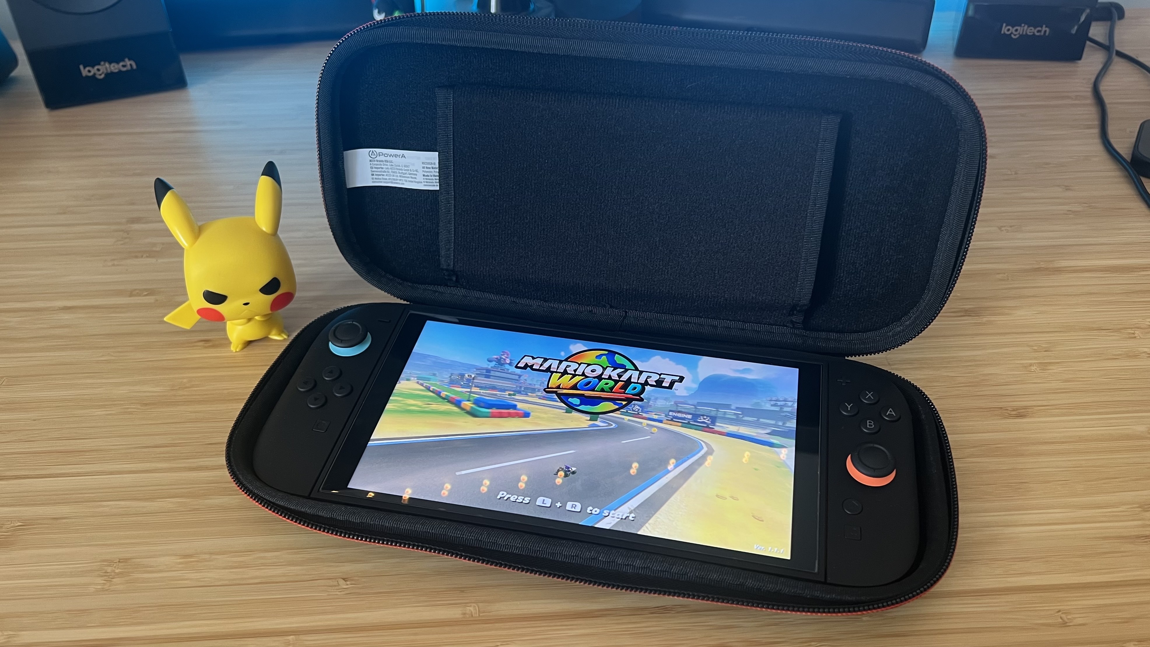 PowerA Slim Case with Nintendo Switch 2 inside playing Mario Kart World