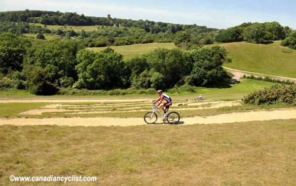 Lukas Fl&uuml;ckiger on the switchback climb to the high point of the course.