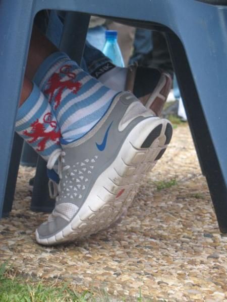 The socks of the Luxembourg champion.
