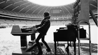 Keith Emerson rehearsing for ELP's Works tour