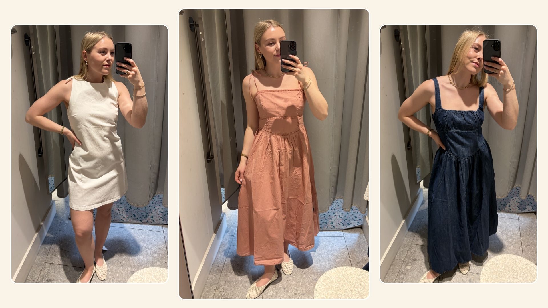 Woman wears three H&amp;M summer dresses