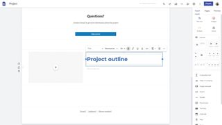 Google Sites' website builder interface in use