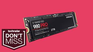 Samsung 980 Pro on a pink background with a badge that reads "don't miss"