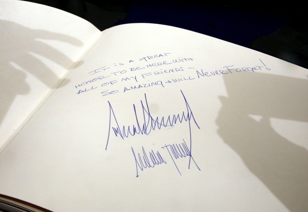 President Trump&amp;#039;s note at Yad Vashem.