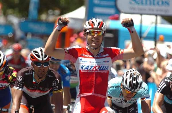 Oscar Freire (Katusha) wins stage 4 of the Tour Down Under