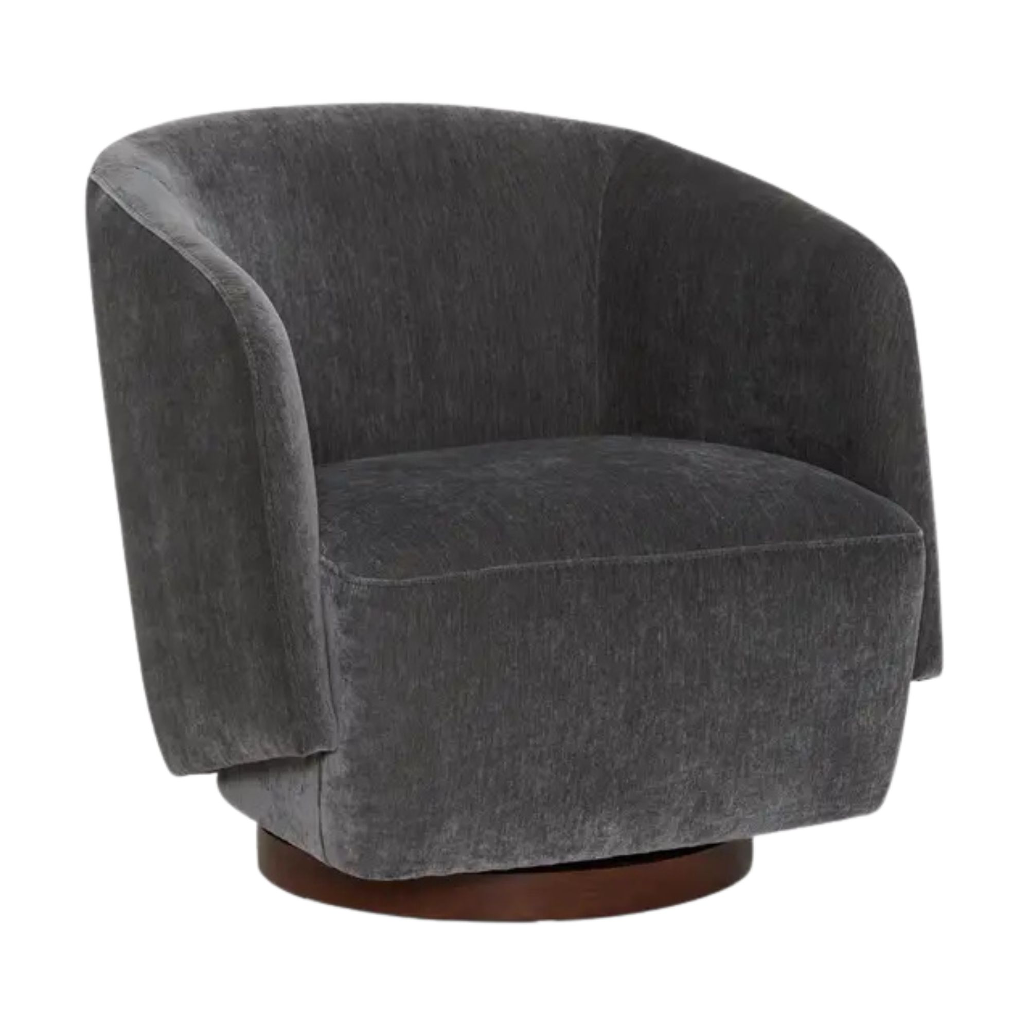 Barker &amp;amp; Stonehouse, Pellaro Coal Grey Curved Fabric Swivel Chair
