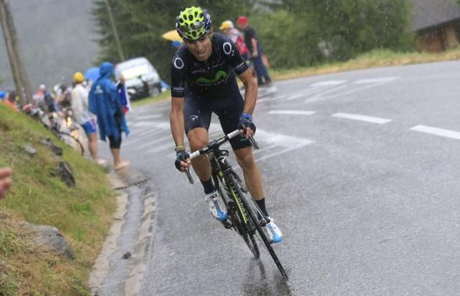 Alejandro Valverde (Movistar) attacked the yellow jersey group on the final climb of stage 19