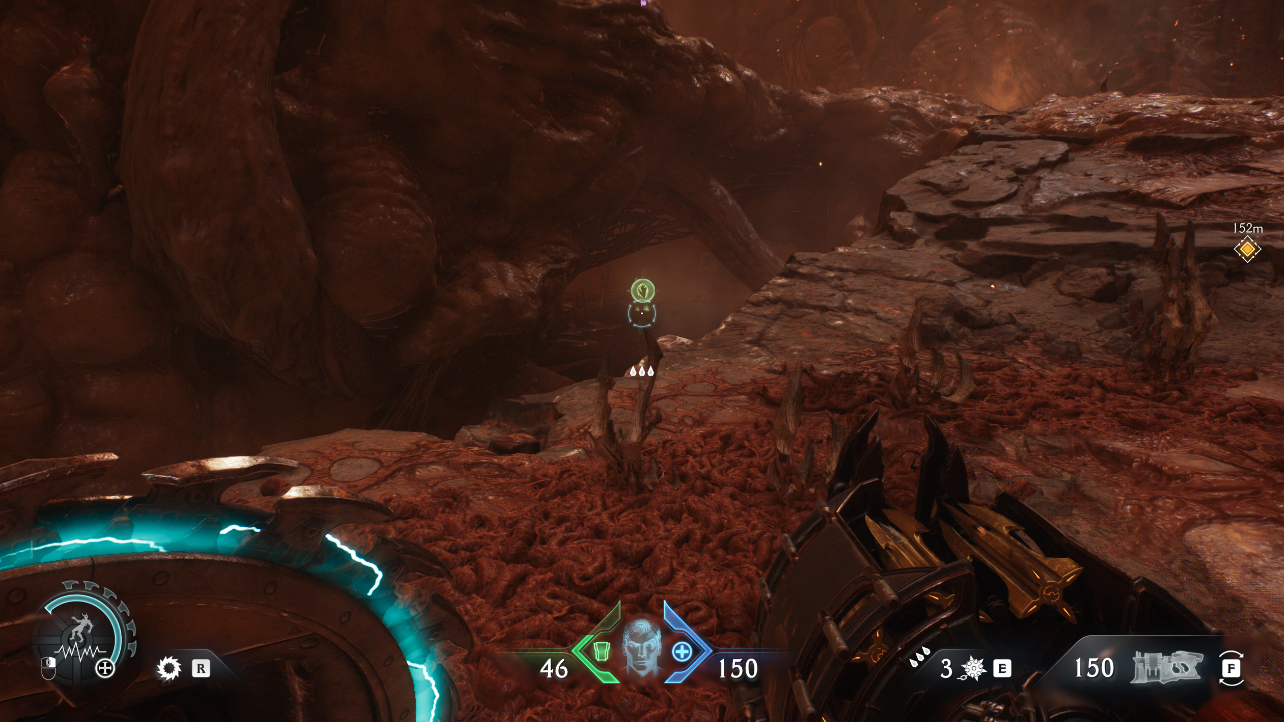 Doom: The Dark Ages The Forsaken Plains secrets and collectibles - A life sigil under a rocky pathway.