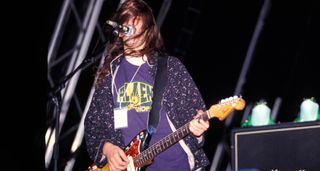 J Mascis of Dinosaur Jr. plays live with a beat-up Fender Jazzmaster in 1991