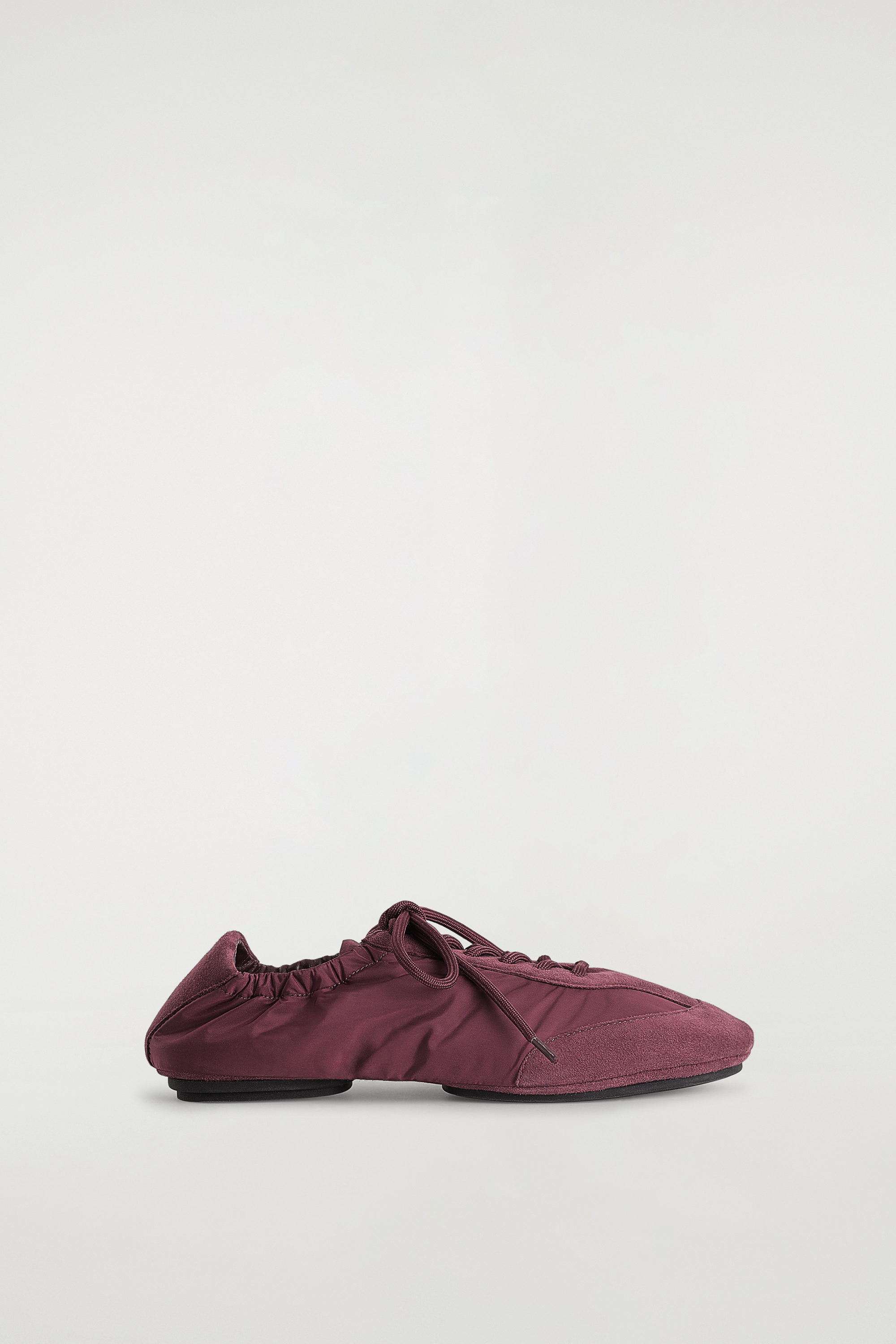 Suede-Nylon Ballet Sneakers