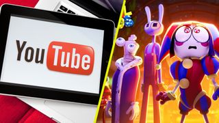 YouTube logo and Amazing Digital Circus