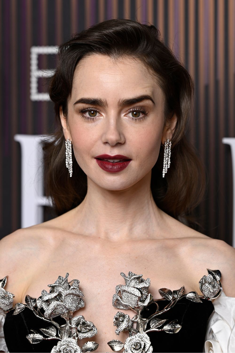 Lily Collins at the 2024 British Academy Awards GettyImages-2020596805