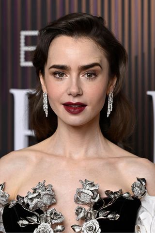 Lily Collins at The 2024 Baftas GettyImages-2020596805