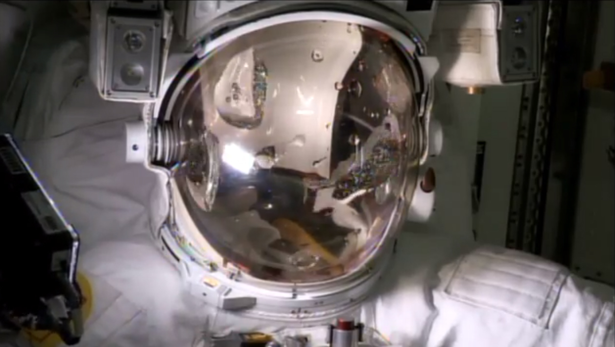 Parmitano&#039;s Water Filled Spacesuit Helmet 