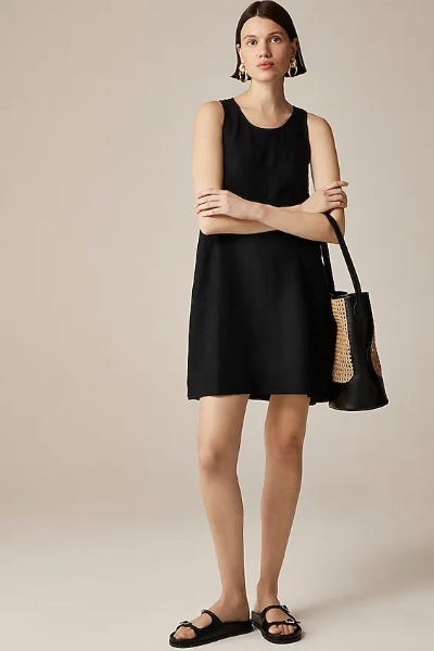 J.Crew, Maxine Button-Back Dress in Linen