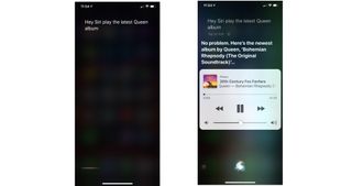 You can always ask Siri to find and play songs and albums. Just ask here by starting with. Hey Siri!