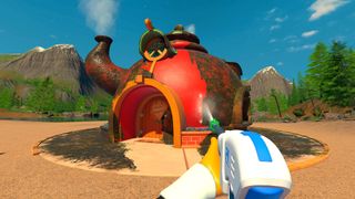 Cleaning a giant tea kettle in PowerWash Simulator 2