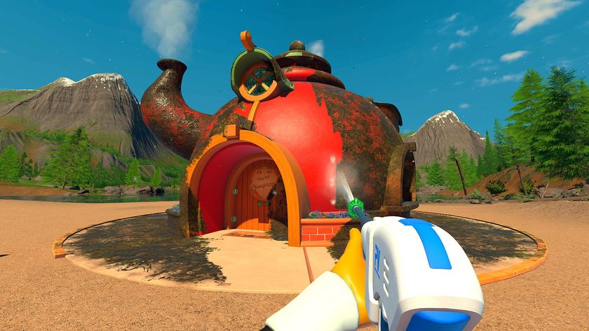 Cleaning a giant tea kettle in PowerWash Simulator 2