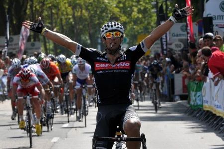 Davide Appollonio (Cervelo TestTeam) wins stage four at the Tour du Limousin.