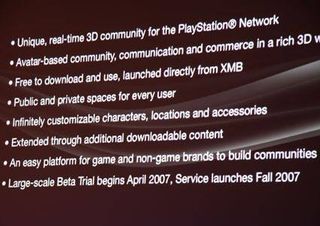 The PlayStation Home service will begin a public beta testing next month and is schedule to launch in the fall as a free download to PS3 owners.