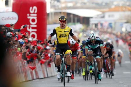 Dylan Groenewegen (LottoNL-Jumbo) hits the line first