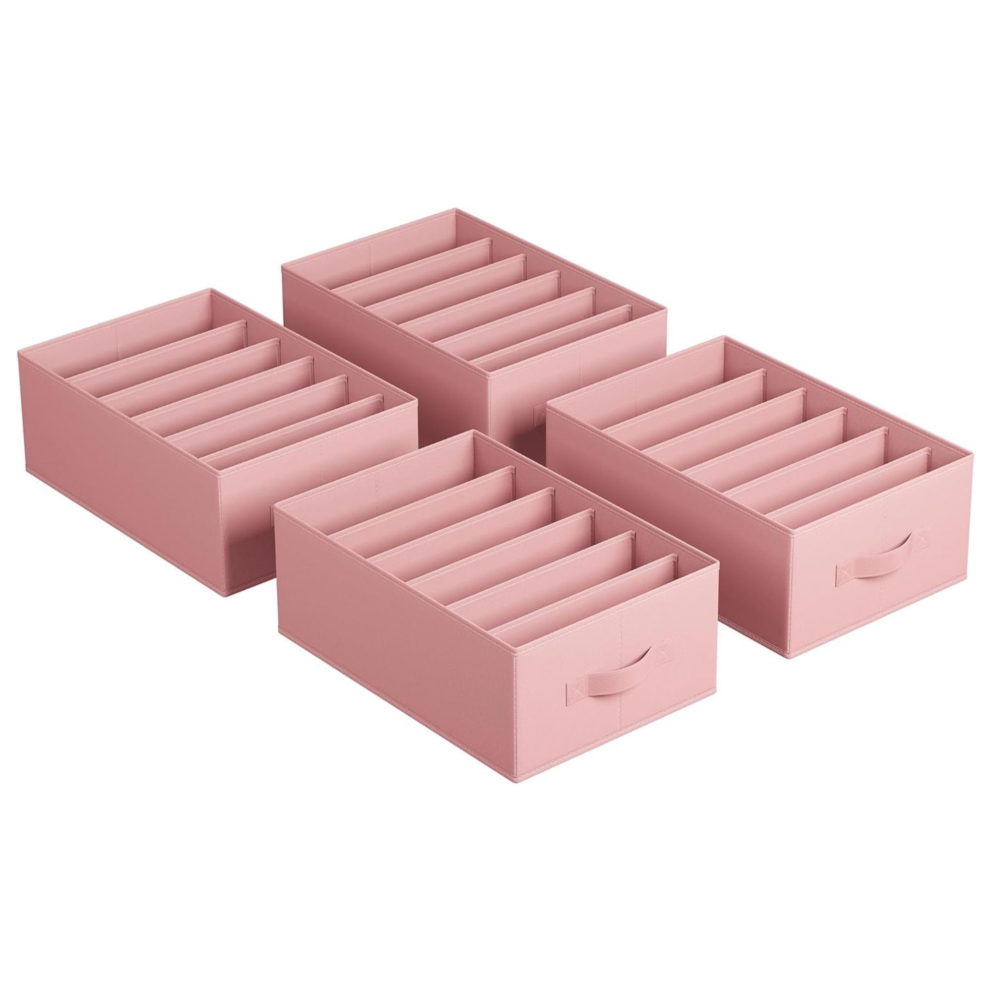 SONGMICS, 6-Compartment Foldable Drawer Organizers, Set of 4