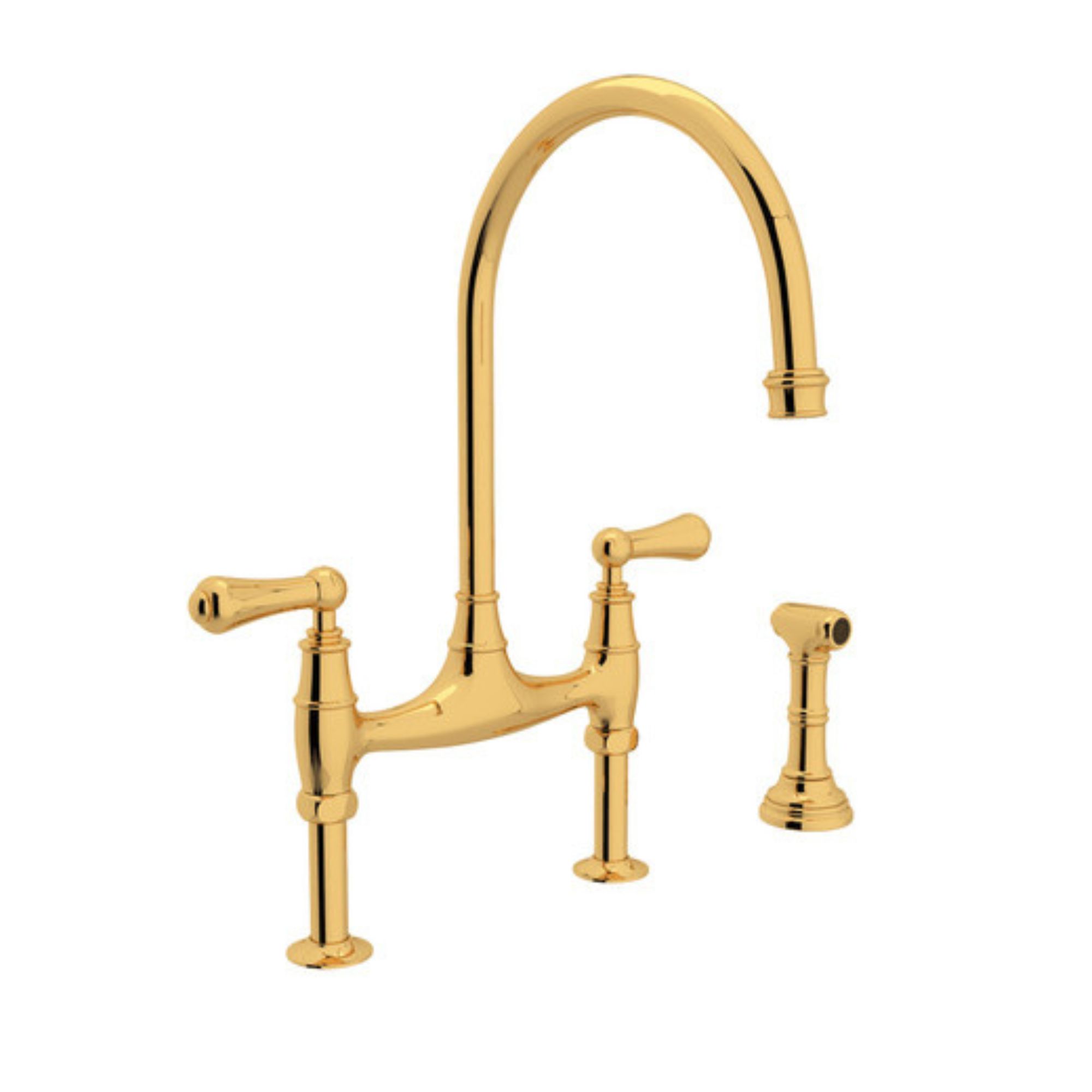 Georgian Era Bridge Kitchen Faucet with Sidespray
