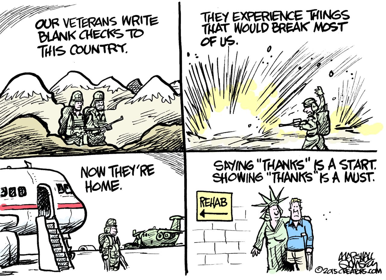 Editorial cartoon U.S. Veterans Day