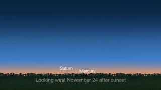 See Mercury and Saturn low on the western horizon this Thanksgiving weekend.