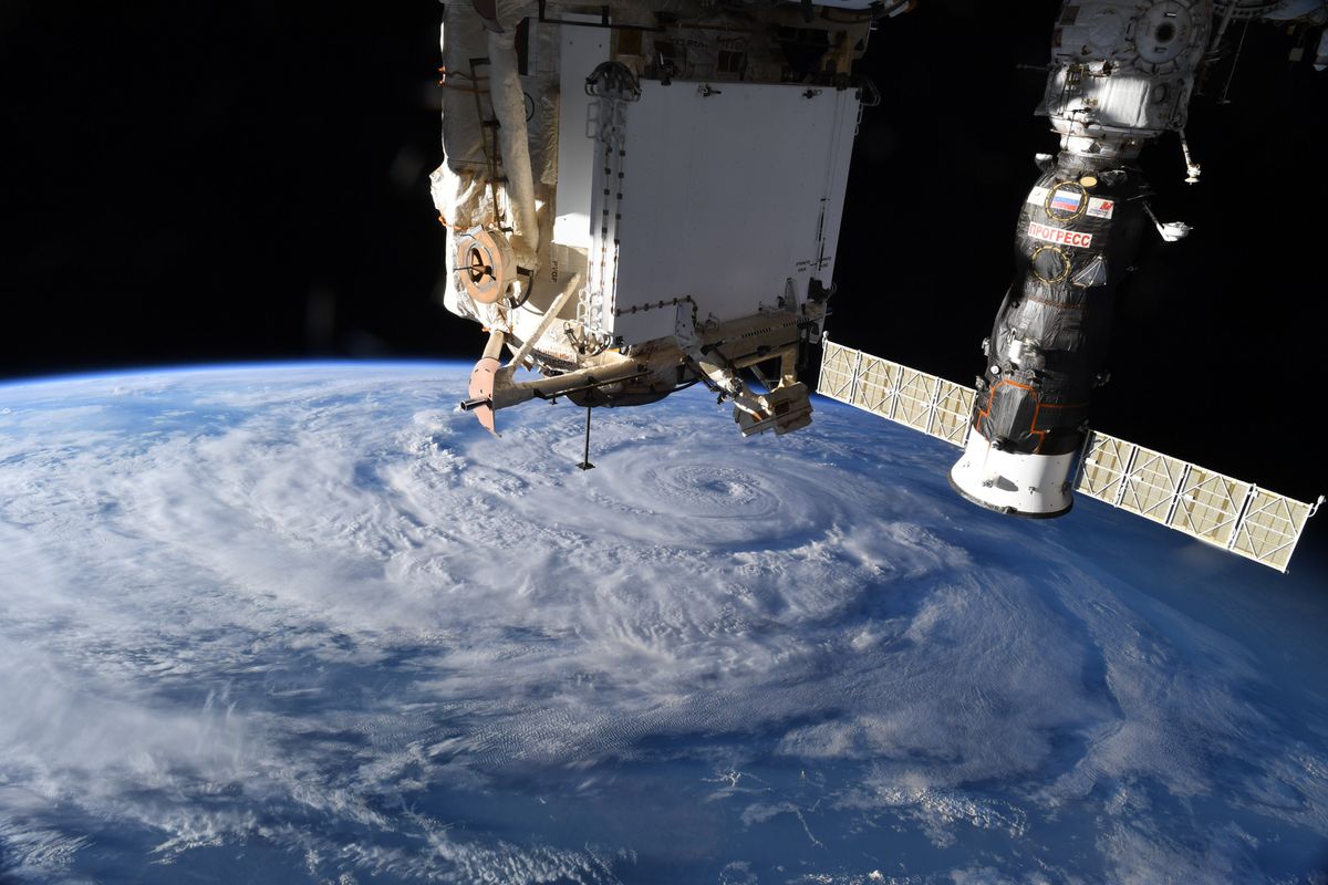 NASA astronaut Chris Cassidy tweeted this photo of Hurricane Genevieve seen from the International Space Station, on Aug. 19, 2020.