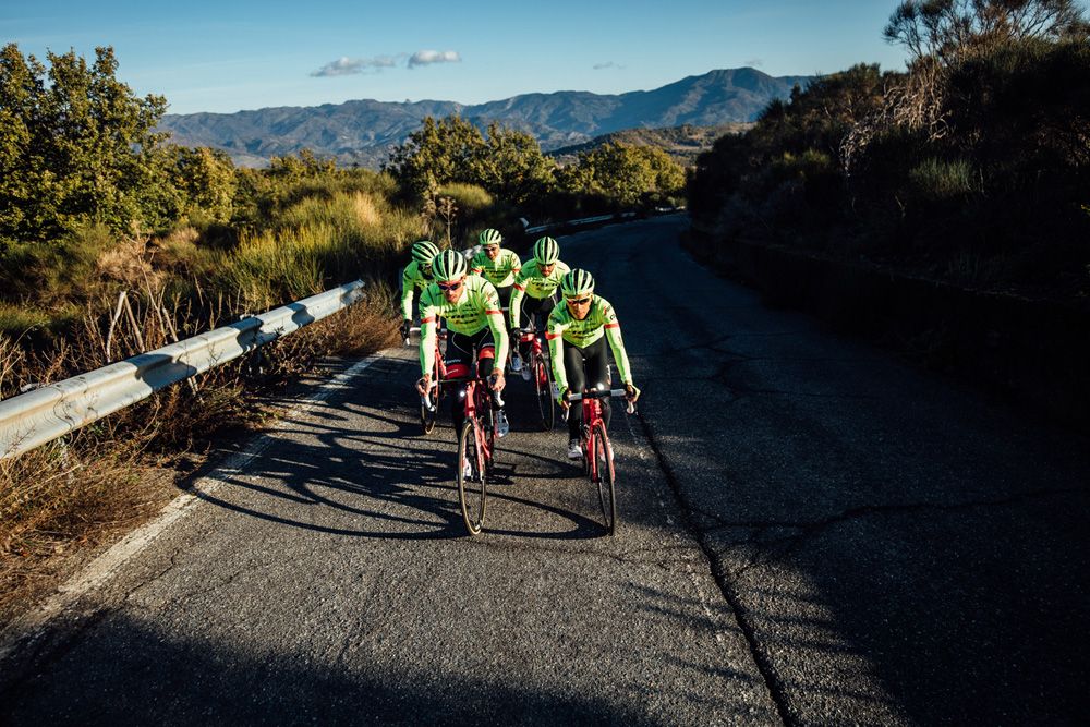 Trek-segafredo show off the high visibility training kit