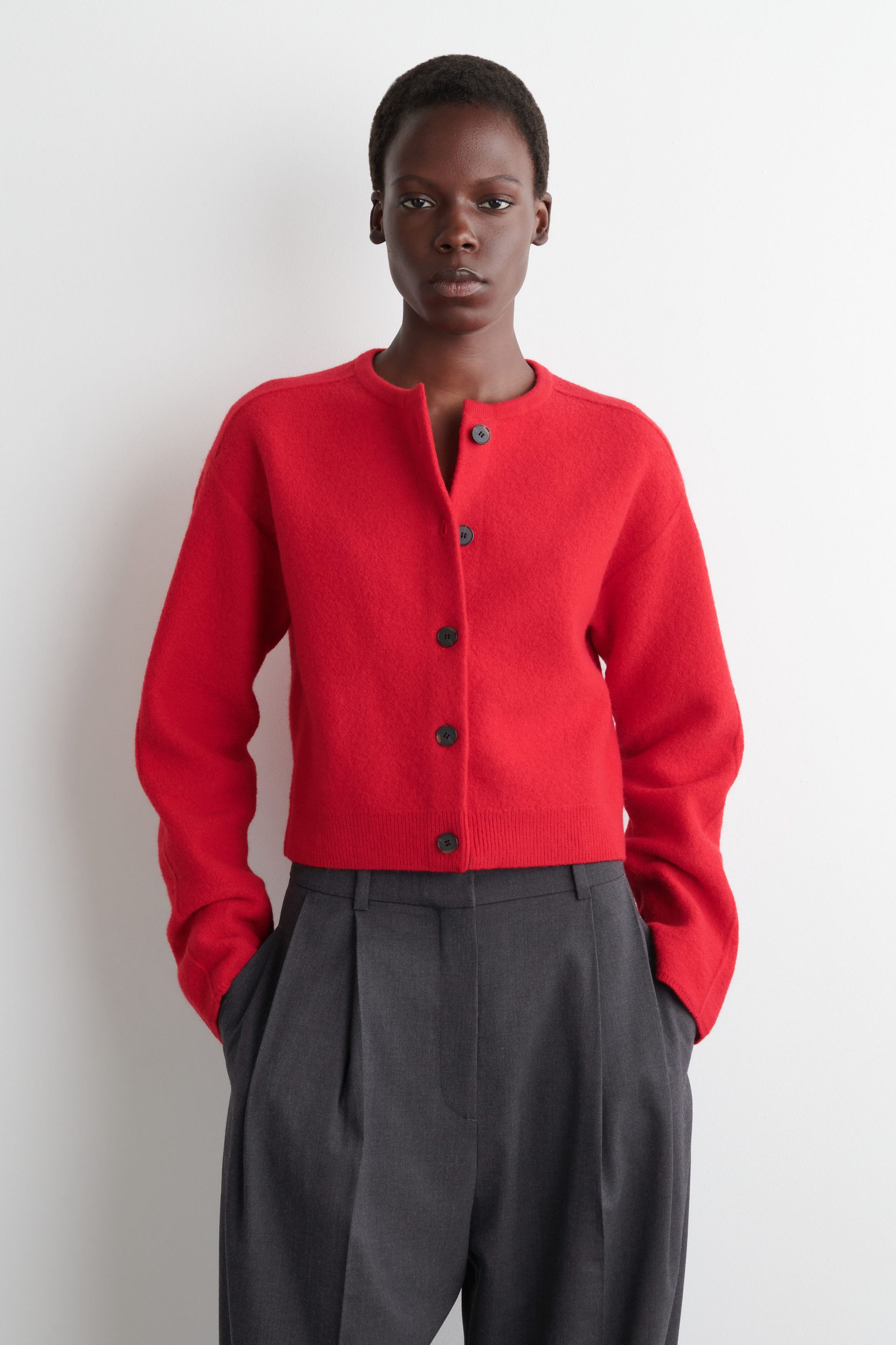 Boiled-Wool Cardigan