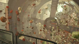 An image of a salad turbine in Starfield, hucking masses of vegetables into the air.