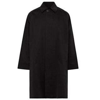 black mid length coat with collar