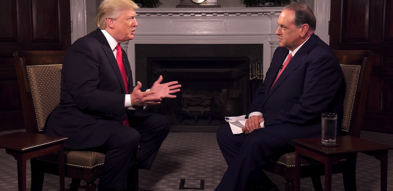 President Trump and Mike Huckabee on TBN