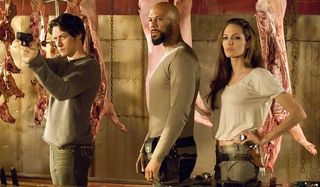 Wanted James McAvoy Common Angelina Jolie target practice at the butcher's