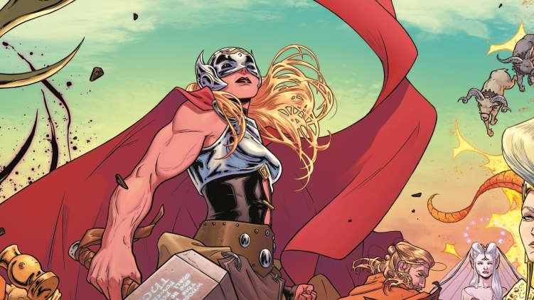 The cover to 2015's The Mighty Thor 1, published by Marvel Comics. 