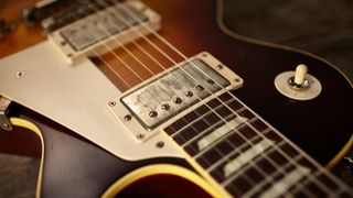 Close up of Gibson Les Paul
