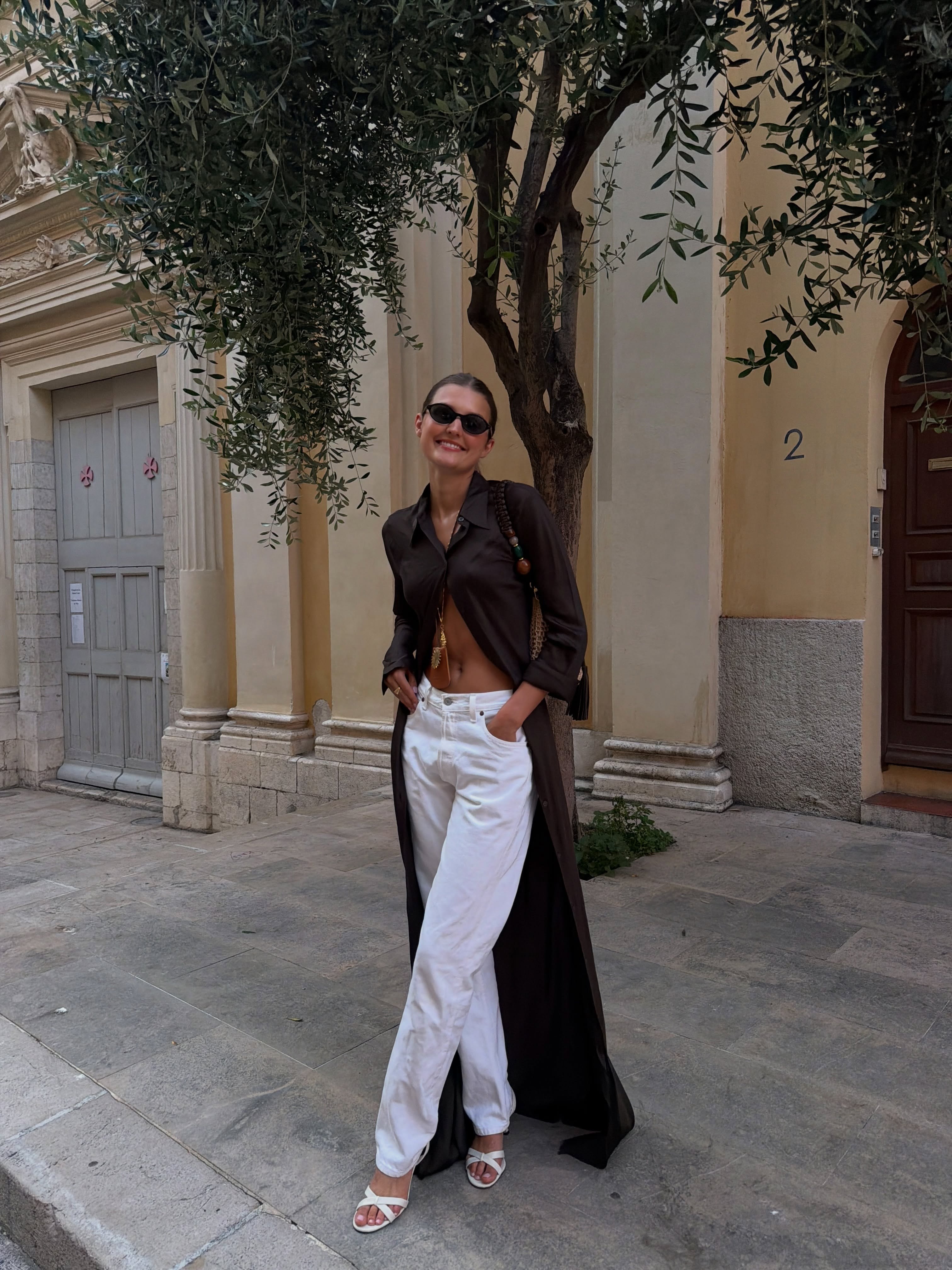 White denim outfit