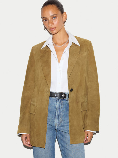 Suede Tailored Jacket | Green