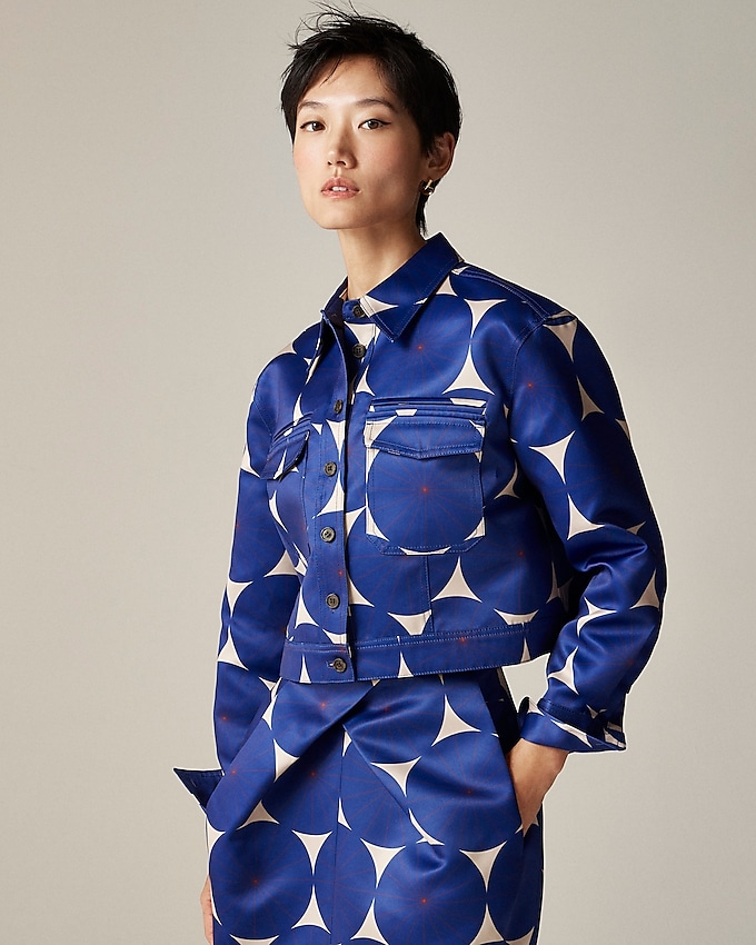 Camisa estructurada con botones de satén Duchesse de puntos de Christopher John Rogers x J.crew