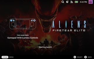 Steam Deck running Aliens: Fireteam Elite