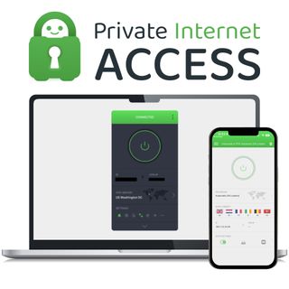 Private Internet Access på en laptop och en mobil.