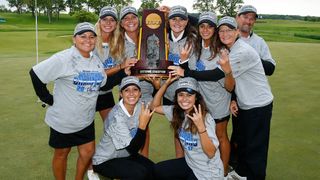 Arizona State with the trophy after winning the women's NCAA Division I Golf Championship