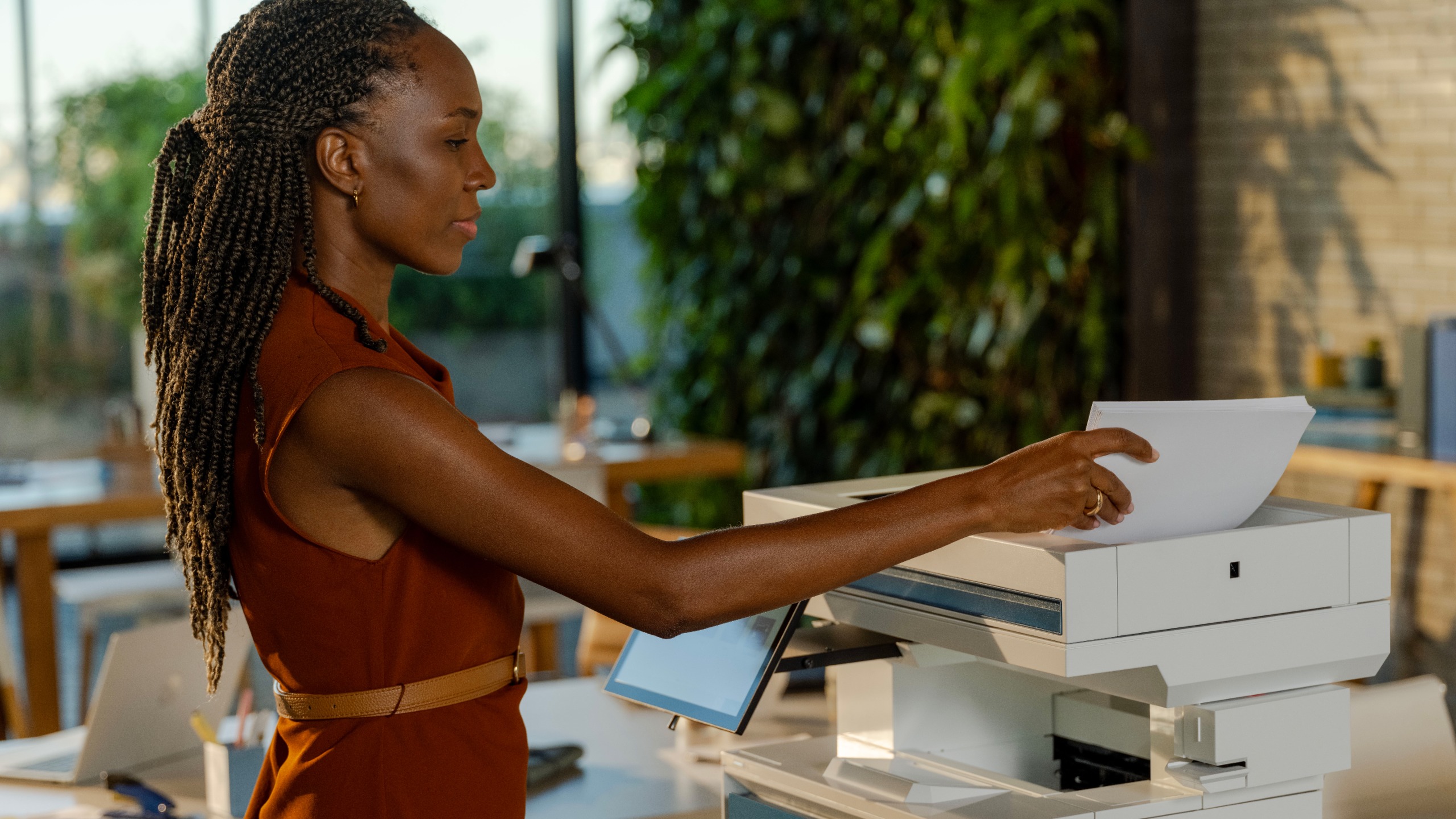People in office using printers