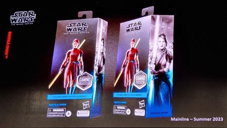 Star Wars The Black Series Bastila Shan boxes on display