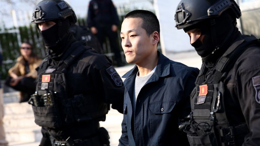 PODGORICA, MONTENEGRO - MARCH 23: Police officers escort Do Kwon after he served sentence in prison for document forgery on March 23, 2024 in Podgorica, Montenegro. 