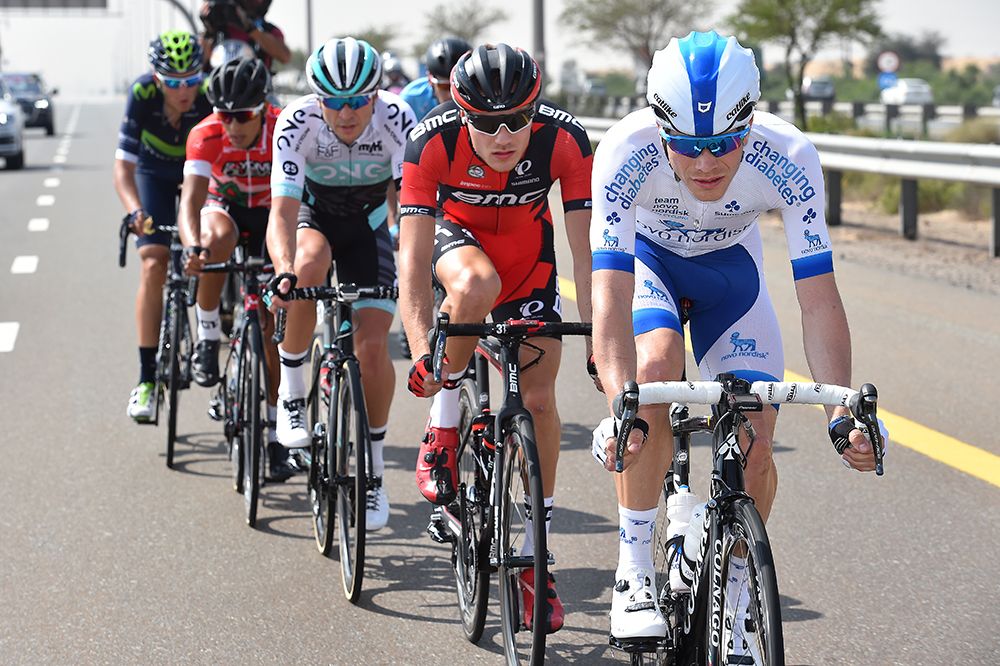 Charles Planet (Novo Nordisk) leads the break