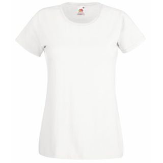 Kaos Damen Fruit of the Loom Valueweight T Lady-Fit - Weiß - L