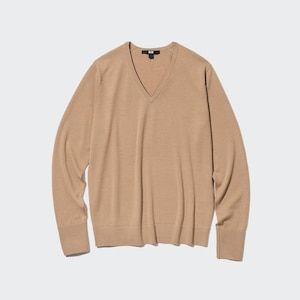 Uniqlo, 100% Extra Fine Merino V Neck Jumper